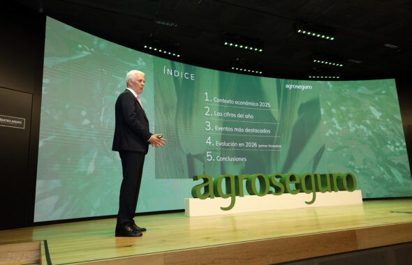 Jornada institucional sobre el seguro agrario. Foto de Ignacio Machetti, presidente de Agroseguro.
