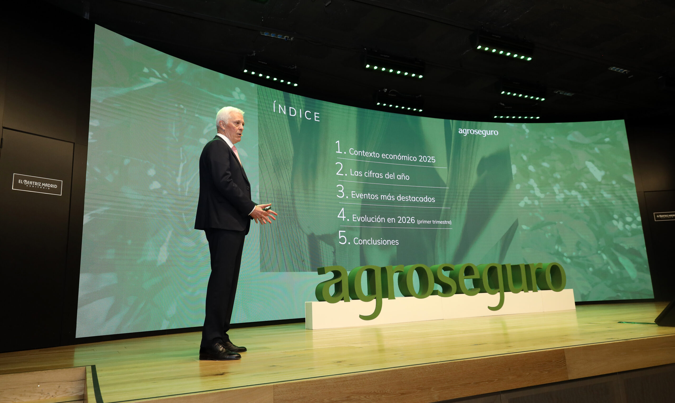 Jornada institucional sobre el seguro agrario. Foto de Ignacio Machetti, presidente de Agroseguro.